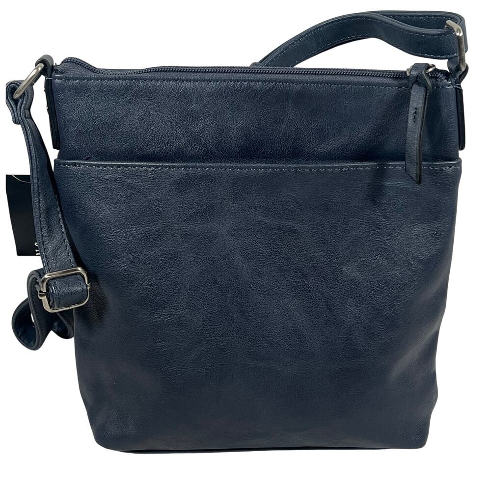 INC International Concepts Crossbody Navy Faux Leather Bag with Tag Adj Strap